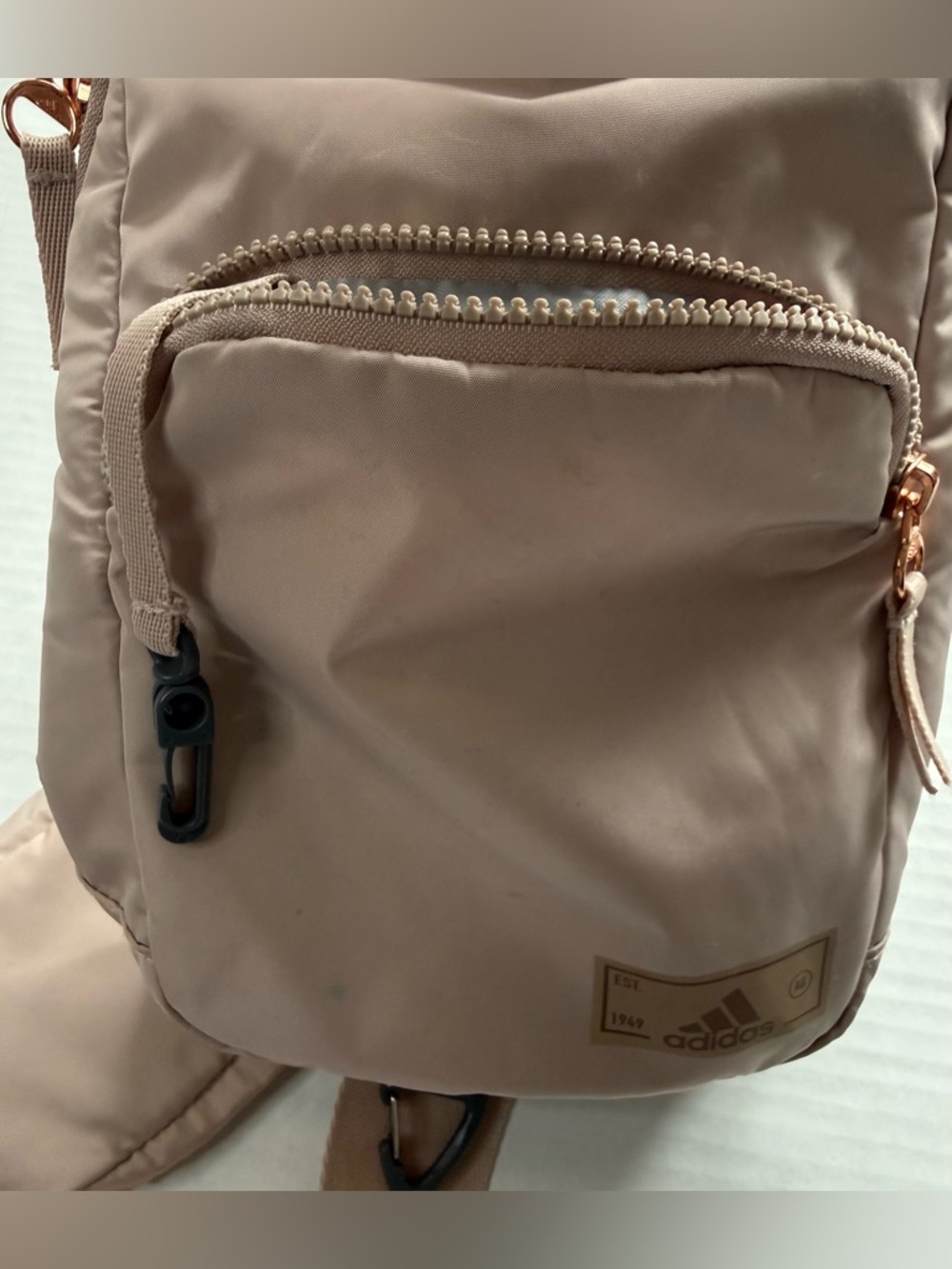 Adidas Essentials 2 Sling Crossbody Bag Wonder Taupe Beige/Rose Gold - Picture 7 of 16